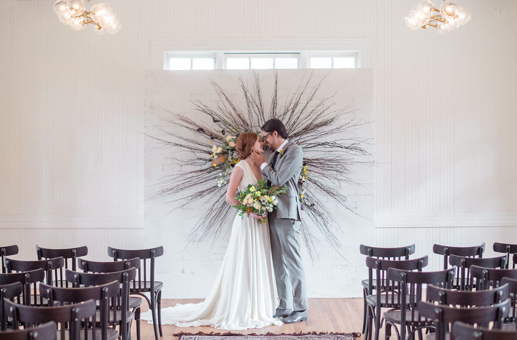 Modern + Organic Wedding Ceremony at Springdale Station